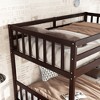 Okak Twin Over Twin Rubber Wood Bunk Bed with Drawers Loft Bunk Bed with Ladder & Safety Guardrail for Teens, Convertible into 2 Twin Beds, Espresso - 3 of 4
