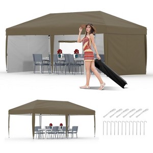 3x6 Meter Instant Canopy Tent, UV Protection Beach Shelter with Sandbags & Wheeled Case, Portable Event Tent for Camping, Outdoor Parties - 1 of 4