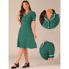 INSPIRE CHIC Women's Elegant Ruffled Peter Pan Collar Dresses - 2 of 4