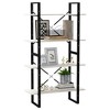 vidaXL 4-Tier Book Cabinet White 31.5"x11.8"x55.1" Solid Pine Wood - 3 of 4