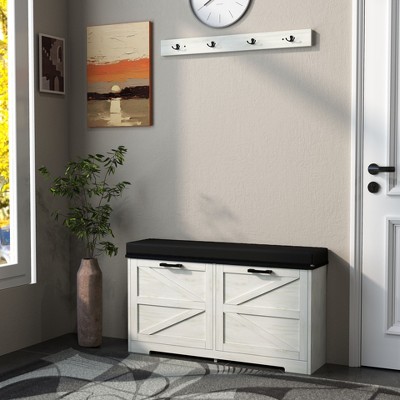 NicBex Storage Bench Farmhouse Shoe Storage Bench Shoe Organizer for Bedroom and Entryway