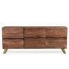 Seesham Wood 3 Doors live Edge Sideboard Gold - Timbergirl: Hardwood Credenza, 70" Buffet Console - 2 of 4