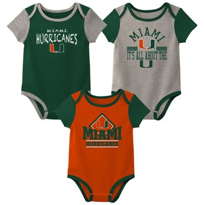 NCAA Miami Hurricanes Infant Boys' 3pk Bodysuit
