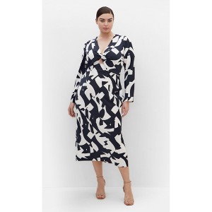 Women's Plus Size Enya Print Dress - black | CITY CHIC - 1 of 4