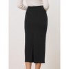 INSPIRE CHIC Women's High Waist Stretchy Rib Knit Slit Hem Pencil Bodycon Sweater Skirt - image 4 of 4