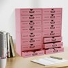 YIYIBYUS 16-Drawer Wooden Desktop Storage Box VIntage Filing Cabinet, Pink - 3 of 4