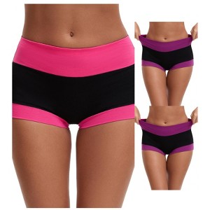 INSPIRE CHIC Women's High Waisted Loose Classic Full Coverage Briefs Breathable Cotton Ladies Panties 3 Packs - 1 of 4