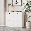 GlasFlength Decorative Storage Cabinets Shoe Cabinet,Hidden Slim Narrow Shoe Rack Cabinet with 4 Drawers for Entryway, White, 16.92"*7.67"*46.85" - 4 of 4