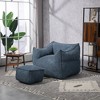NicBex Boucle Fabric Bean Bag Chair for Adults and Kids,Lazy Sofa Chair with Armrests and Footstool,Modern Lounge Chair for Living Room - 2 of 4