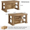 Lantine 55-Inch Farmhouse Kitchen Island with Storage, 3-Tier Wooden Center Bar Table  with Large Countertop for Kitchen, Dining Room, Rustic Brown - 2 of 4