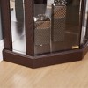 Lighted Corner Curio Cabinet - Elegant Glass Display Case for Living Room & Bar Storage - Perfect for Antique Collections & Wine - 4 of 4
