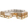 vidaXL Outdoor Patio Lounge Set - 10 Piece with Light Gray Cushions, Solid Acacia Wood, Versatile Modular Design, Ideal for Garden, Deck, Patio - 3 of 4