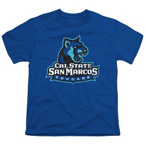 California State University San Marcos Distressed Primary Logo Kids T-Shirt For Youth Royal Blue - 1 of 4