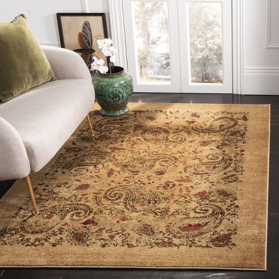 Beige and Multicolor Paisley Medium Pile Area Rug 6' x 9'