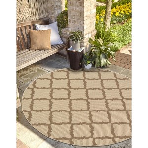 Unique Loom    Outdoor Trellis Raised Trellis Area Rug - 1 of 4