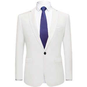 Lars Amadeus Men's Dress Slim Fit Single Breasted One Button Prom Suit Sports Blazer - 1 of 4