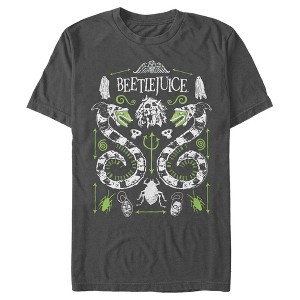Men's Beetlejuice Sandworm and Betelgeuse Symmetrical T-Shirt - 1 of 4