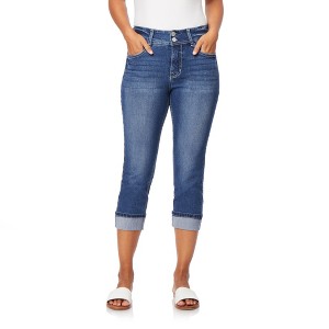 Angels Forever Young Women's 23" Curvy Crop Jeans - 1 of 3