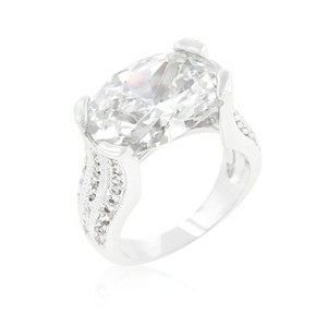 Slickblue Glamorous 22.5 Ct. Oval Cubic Zirconia Ring for Women - Perfect for Engagement & Classic Style, Size 5-10 - 1 of 4