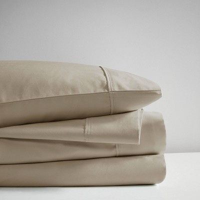 Queen Khaki Cotton Blend 525 Thread Count Sheet Set