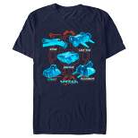 Men's Battlebots Blue Neon Robots T-Shirt