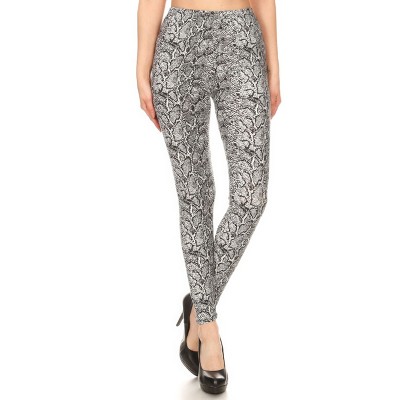Slickblue Snakeskin Print Full Length Leggings, High Waistband, Fitted Pants, Trendy Style, Multicolor, One Size