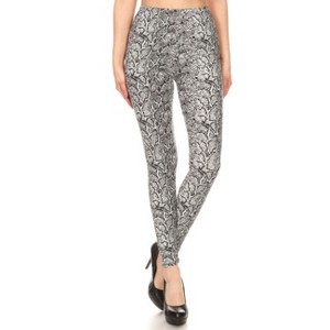 Slickblue Snakeskin Print Full Length Leggings, High Waistband, Fitted Pants, Trendy Style, Multicolor, One Size - 1 of 4