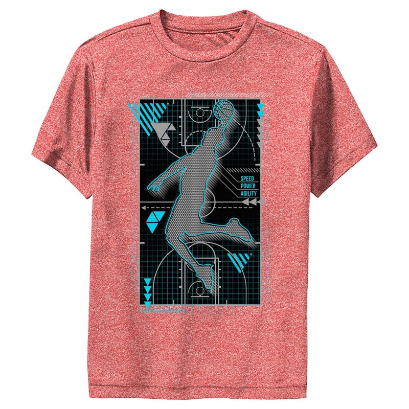 Boy's Lost Gods Basketball Game Blueprint Performance Tee, 1 of 5