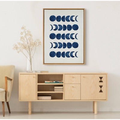 Natural Framed Moon Phases Canvas Print, 28" x 38"