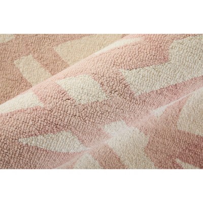 Artisanal Ivory Geometric Wool 24" Rectangular Rug