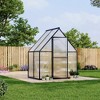 6 ft x 4 ft Aluminum Outdoor Walk-in Greenhouse with Weather Resistant, Corrosion Resistant, Lightweight Durables for Garden Backyard, Patio - 3 of 4