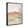 Stupell Industries Cactus Plants Dry Desert Scene Distant Cliffs Floating Frame Canvas Art, Black, 17" x 21" - 2 of 4