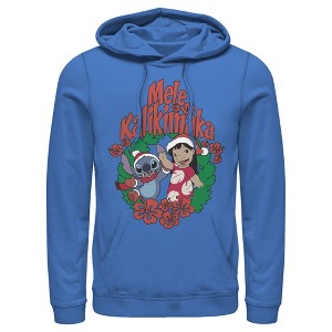 Men's Lilo & Stitch Mele Kalikimaka Christmas Pull Over Hoodie - 1 of 4