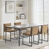 Set of 2 Modern Upholstered Dining Chairs with Linen Cushions & Metal Frame,Minimalist Style Kitchen Chairs-The Pop Home - 2 of 4