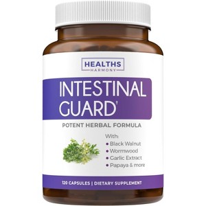 Intestinal Guard Capsules, Potent Natural Formula with Wormwood, Black Walnut, Goldenseal, Pau D'Arco, Clove, Garlic & More, Health's Harmony, 120ct - 1 of 4
