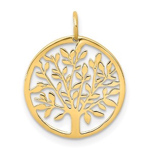 Black Bow Jewelry 14k Yellow Gold Polished Round Tree of Life Charm or Pendant, 14mm - 1 of 4