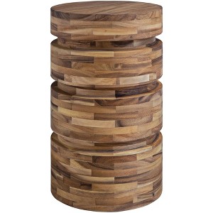 Uttermost Modern Farmhouse Acacia Wood Round Drink Table 12" Wide Natural for Living Room Bedroom Bedside Entryway Office Bathroom - 1 of 1