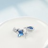 Sterling Silver Blue Butterfly Earrings with crystals from Swarovski - 3 of 4