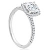 Pompeii3 1 3/4 Ct TW Moissanite & Diamond Cushion Halo Engagement Ring in 14k White Gold - 3 of 4