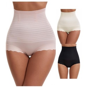 INSPIRE CHIC 3 Packs Women's High Waisted Body Shaper Shaping Tummy Control Panties - 1 of 4