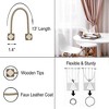 "Evideco French Home Goods Faux Leather Curtain Tiebacks with Wooden Tips – Flexible, No Installation Needed      " - 3 of 4