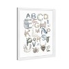 13" x 19" Wild Life Alphabet Sizes Animals Framed Wall Art Blue - Olivia's Easel: Modern Decor, Baby Theme, White Frame - 3 of 4