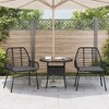 vidaXL Garden Chair Black PE Rattan Standard size for adults - 3 of 4