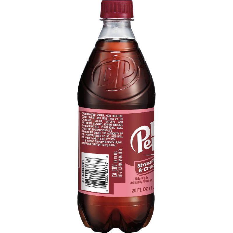 Dr Pepper Strawberries &#38; Cream Soda - 20 fl oz Bottle, 5 of 9