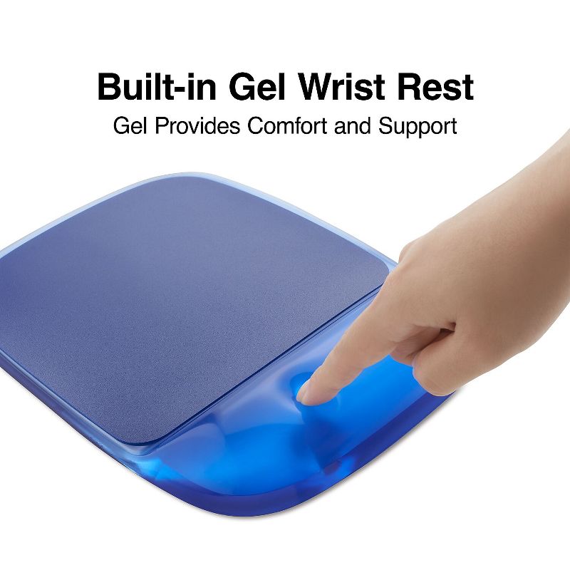 Staples Gel Mouse Pad/Wrist Rest Combo Blue Crystal (18259) ST61807, 2 of 5