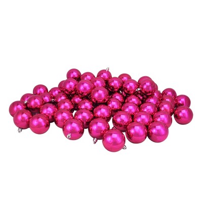 Northlight 60ct Shatterproof Shiny Christmas Ball Ornament Set 2.5" - Pink