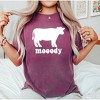 Simply Sage Market Women's Moody Cow Short Sleeve Garment Dyed Tee - 2 of 2