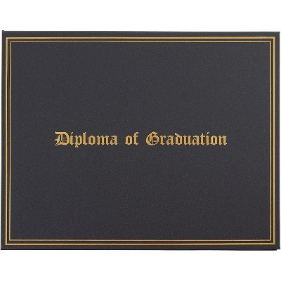 Best Paper Greetings Certificate Holder Diploma Cover with Diploma of Graduation Gold Foil Imprint, Award Certificate, Black Silver Lining, 11.5x9"
