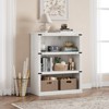 3 Tier Bookcase, Farmhouse Book Shelf with Storage, Low Book Case Wooden 3 Shelf Bookcase - 2 of 4