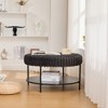Vynxaria 30.9" Upholstered Round Ottoman Coffee Table with Metal Legs & Open Storage - 4 of 4